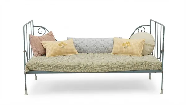 Banquette turquoise fer forgé