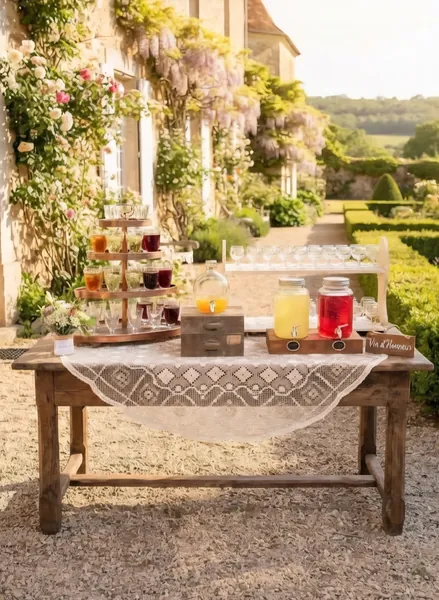 Espace drink complet (40 verres en cristal compris)